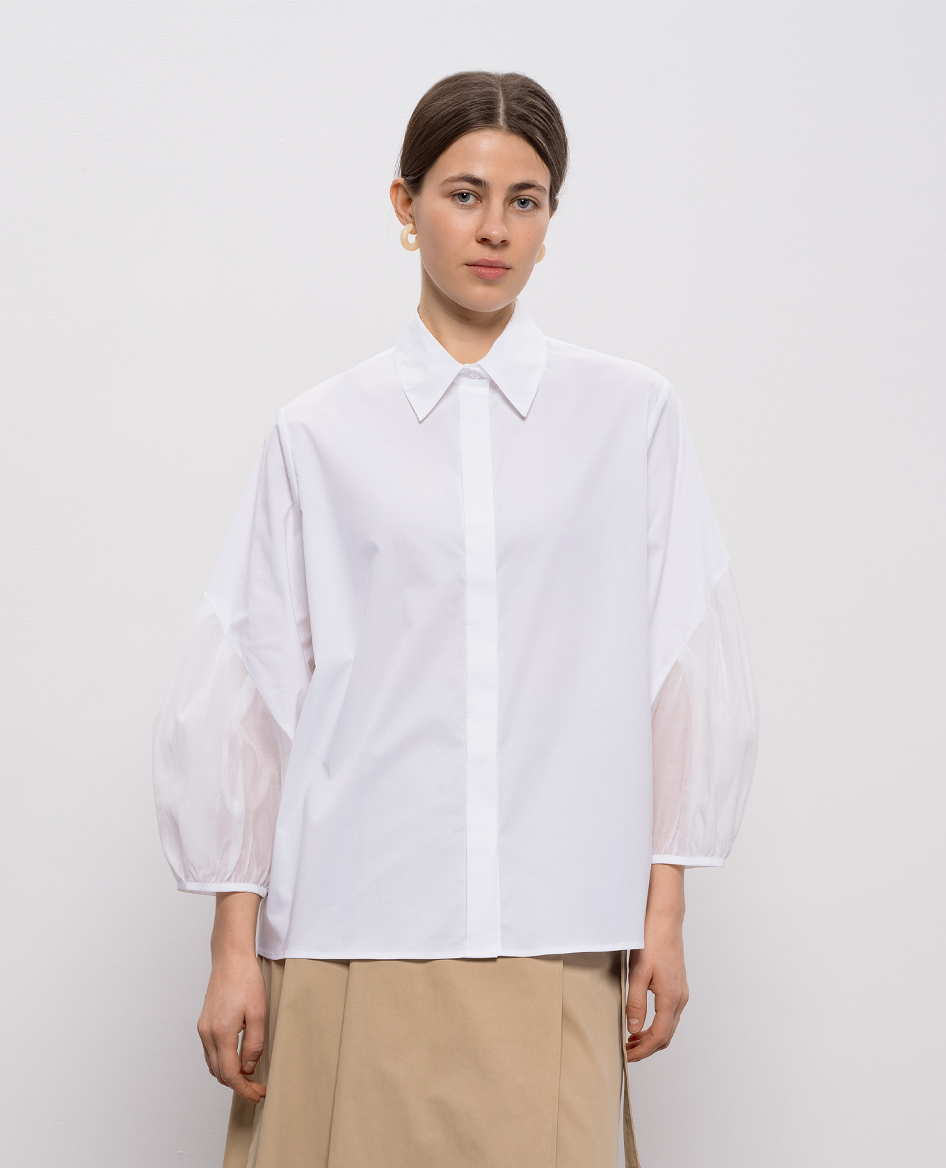 

White silk blouse with crystals Peserico