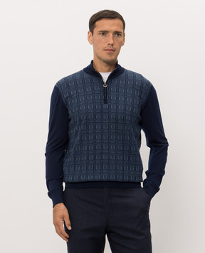 Stefano Ricci Blue wool, cashmere and silk jumper KE04004L01E26361
