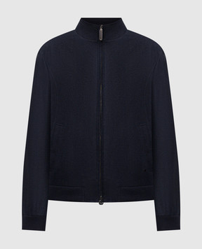 Stefano Ricci Blue wool and cashmere jacket with emblem M7J5400460MA0020