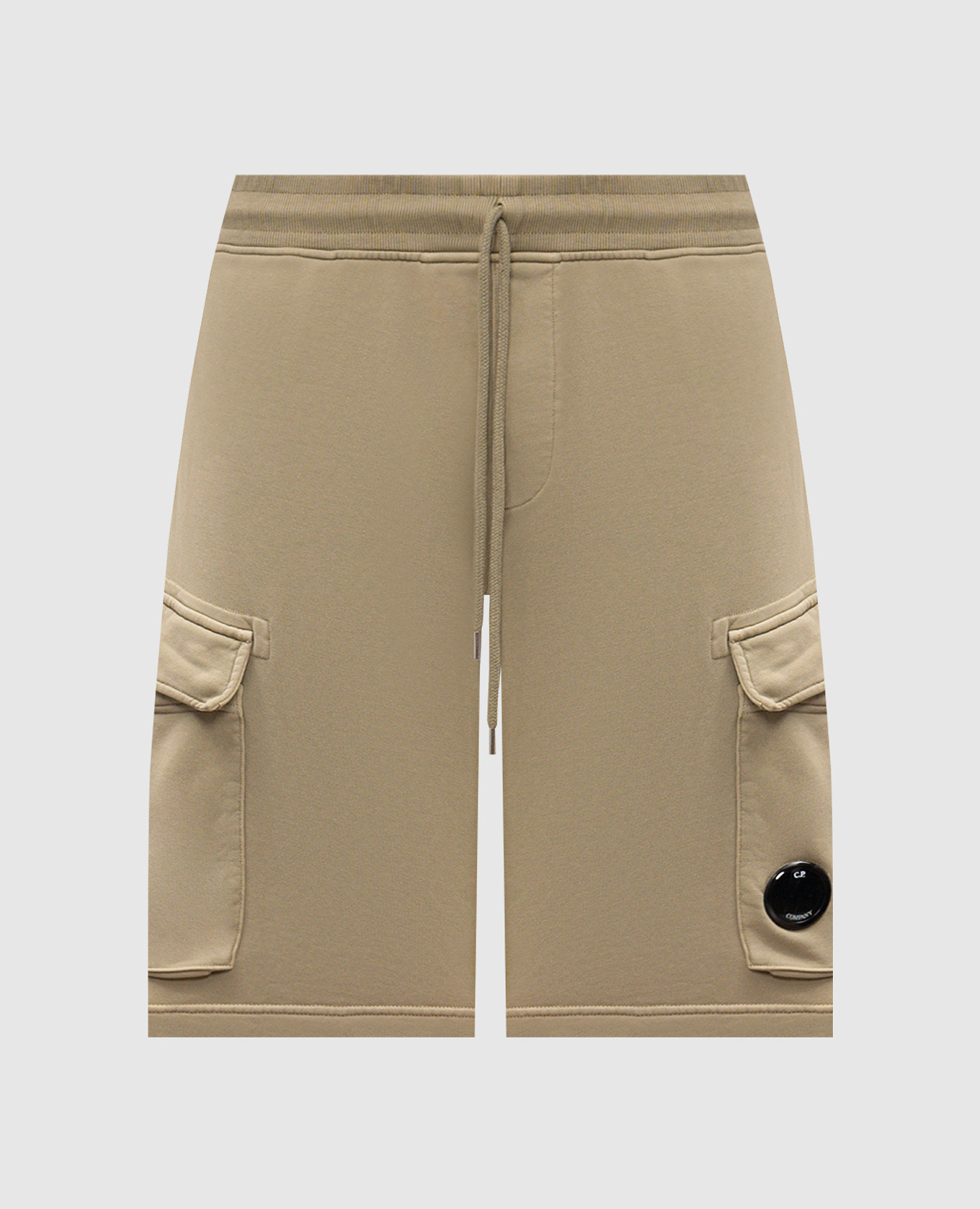 

Khaki shorts with logo C.P. Company
