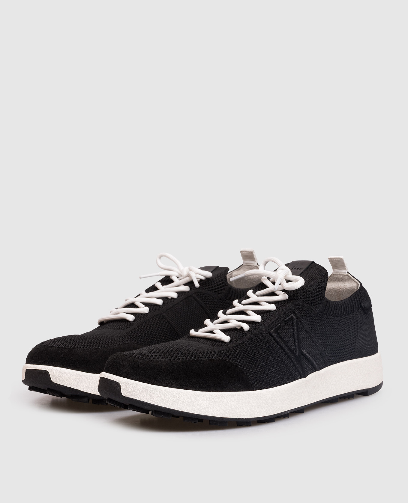 Black sneakers with monogram embroidery Kiton 2