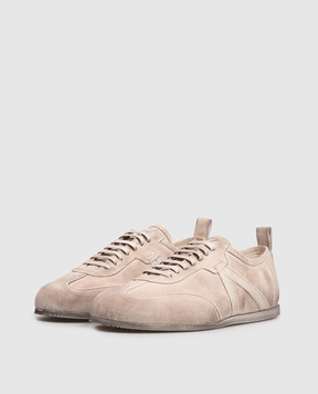 Ann Demeulemeester Siru beige suede sneakers with vintage effect B0012585LT147