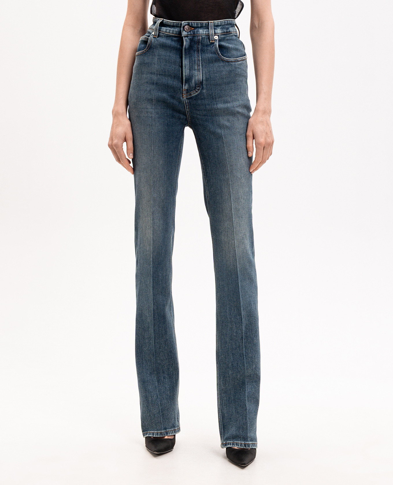 Blue jeans with a worn effect Balenciaga 3