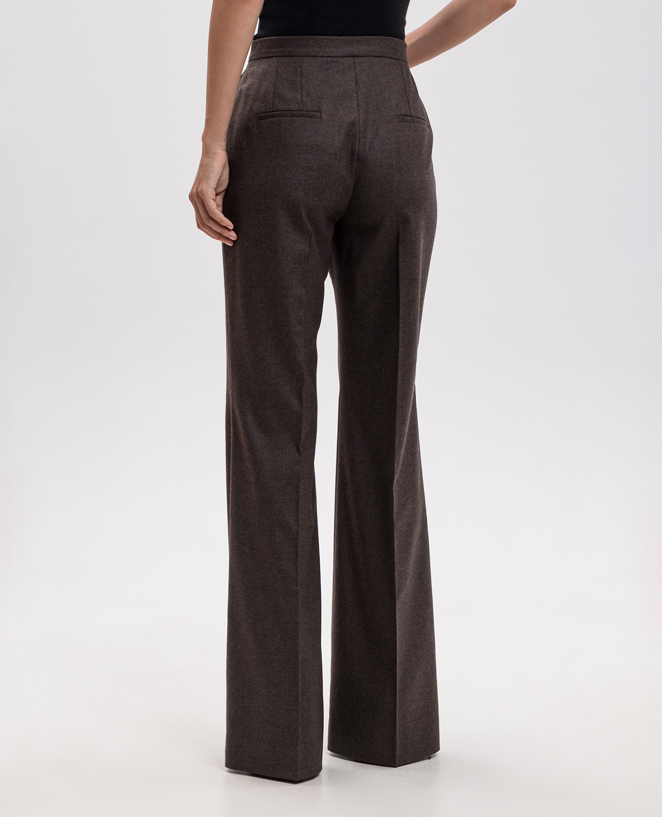 Brown wool and cashmere flared pants Kiton 4