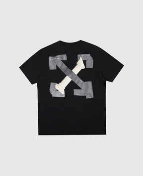 Off-White Children's black T-shirt with Arrow Tape print 44BAA002F26J005
