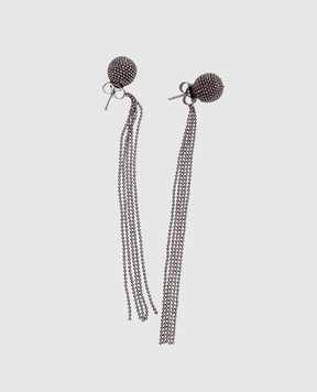 Peserico Black earrings with a monil chain E35522C0CC821