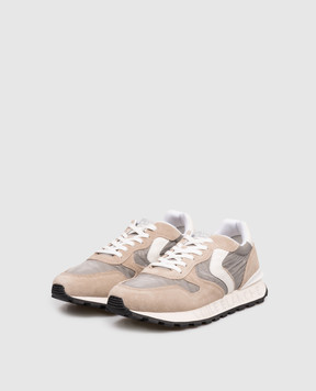 Voile Blanche Beige Paris Race combination sneakers 0012018546014D48