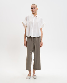 Y`S Yamamoto White shirt with embroidery YQB02030