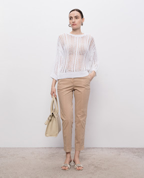 Peserico Beige pants with brand patch P04718T302481