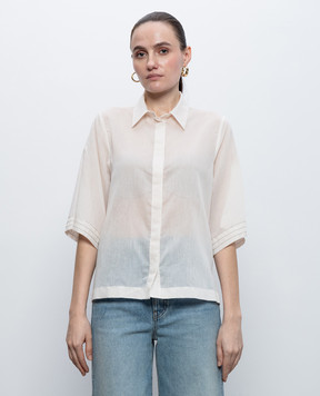 Peserico Ivory blouse with monil chain S0600901719