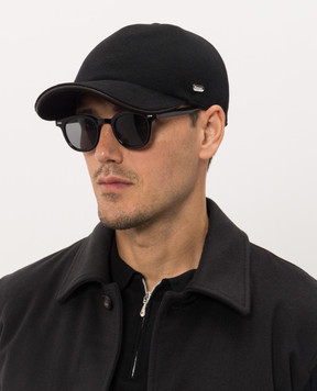 Castangia dal 1850 Black cashmere cap BH02