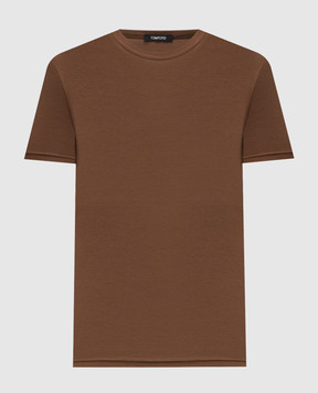Tom Ford Brown T-shirt with logo T4M081040