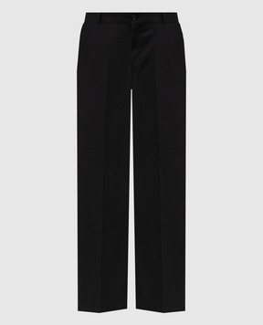 Dolce&Gabbana Black pants with logo patch GP1I9TFUFJU