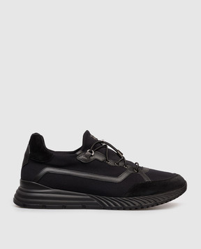 Stefano Ricci Black combination sneakers with monogram logo UV689G2402TSDPWY