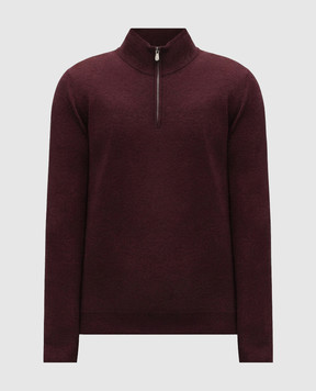 Brunello Cucinelli Burgundy cashmere, silk and linen jumper MSY00124