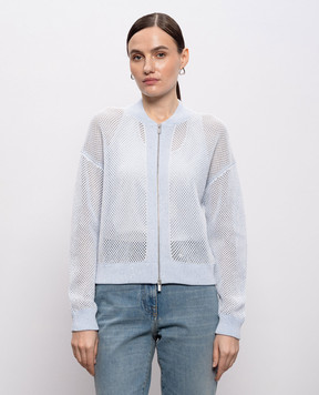 Peserico Blue openwork cardigan with sequins A99033F129234R