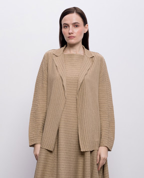 BOBOUTIC Brown silk and linen cardigan 5027