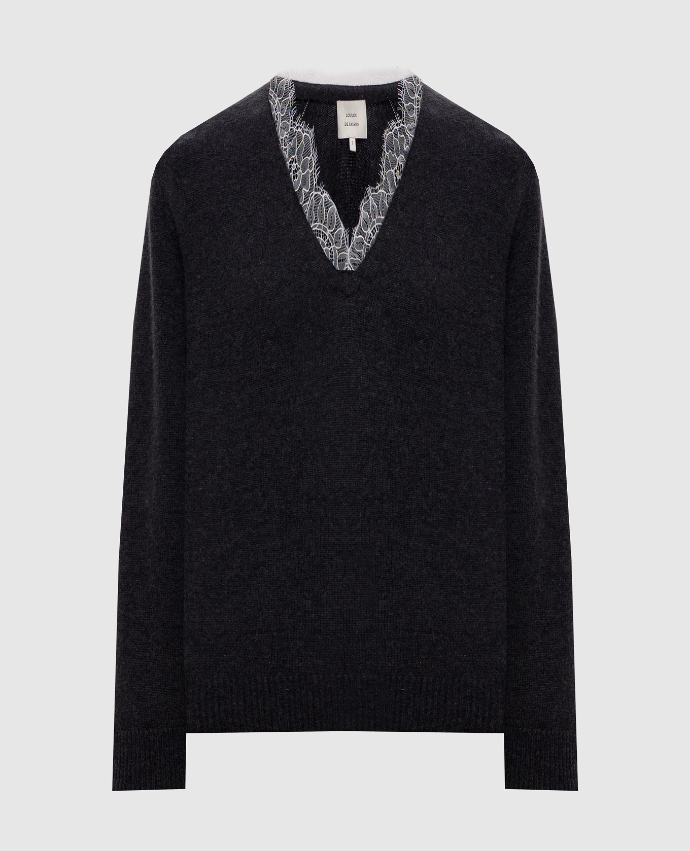 Gray cashmere pullover LEYLA Loulou de Saison
