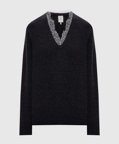 Grauer Kaschmirpullover LEYLA