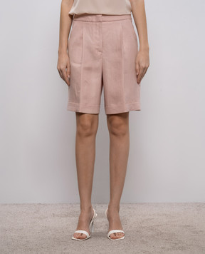 Peserico Pink linen shorts A04083Z02606