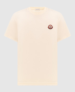 Moncler Yellow T-shirt with logo patch L20918C0004589B8Y