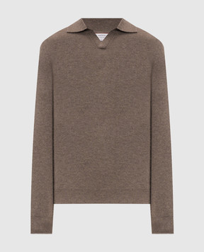Brunello Cucinelli Brown cashmere polo shirt M22203805