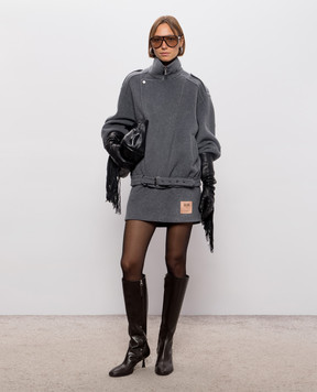 Solotre Gray wool and cashmere skirt M1AC0008
