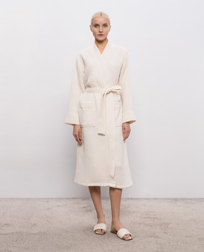 L'appartement Ivory waffle bathrobe MIAWAFFLEBATHROBE