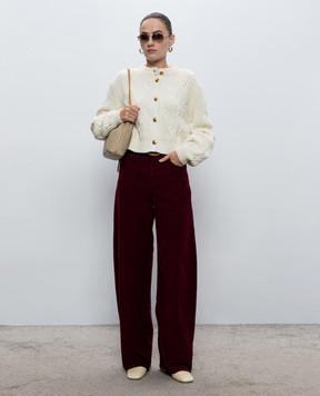 Twinset Ivory cardigan with wool 262TT3011