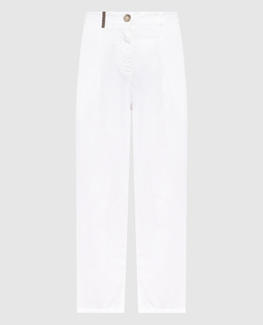 Peserico White pants with lapels P04987T302481