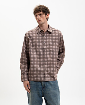 Axel Arigato Brown Distort Gingham Check Shirt A3876003