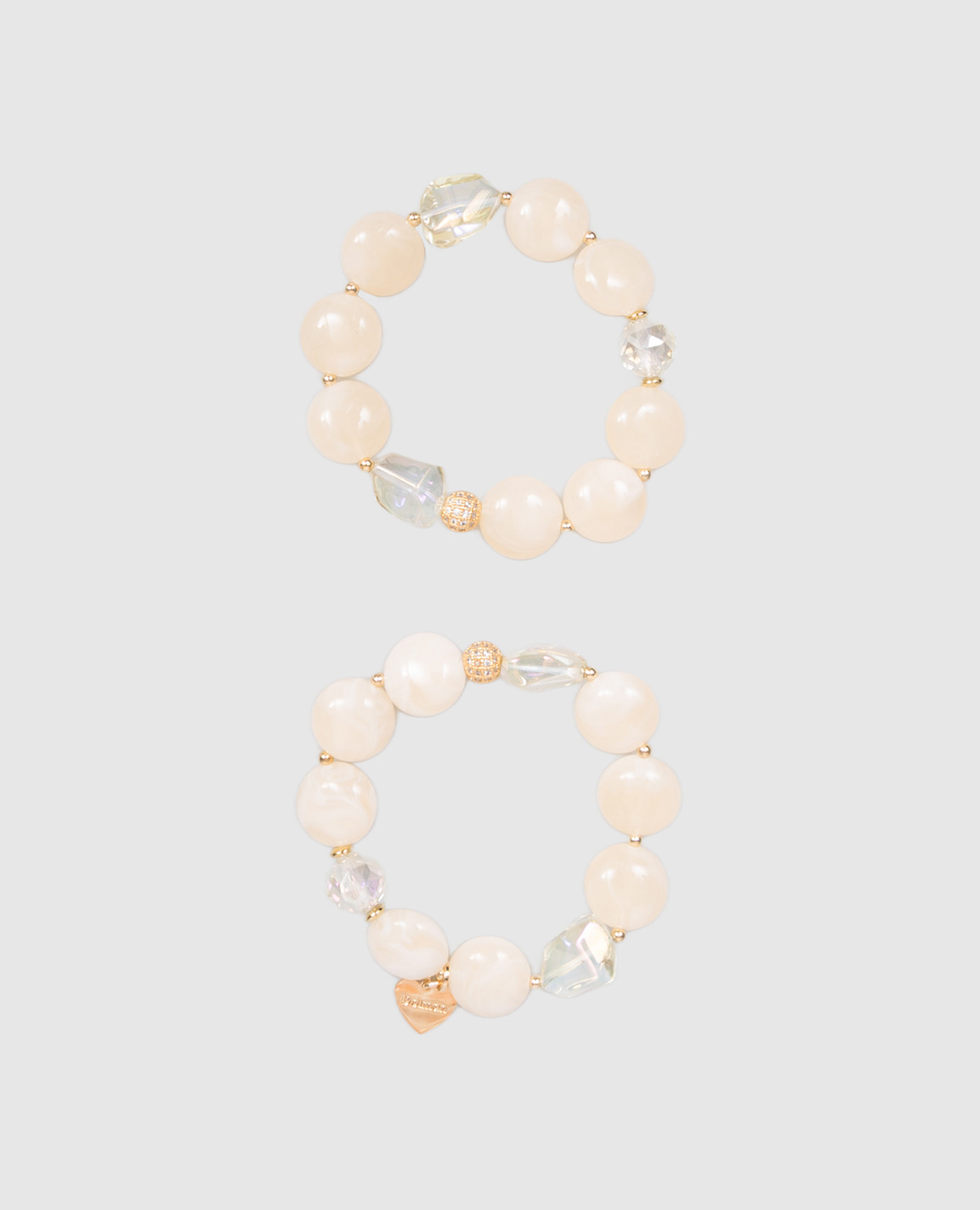 

Set of beige bracelets with crystals Dolman Bijoux
