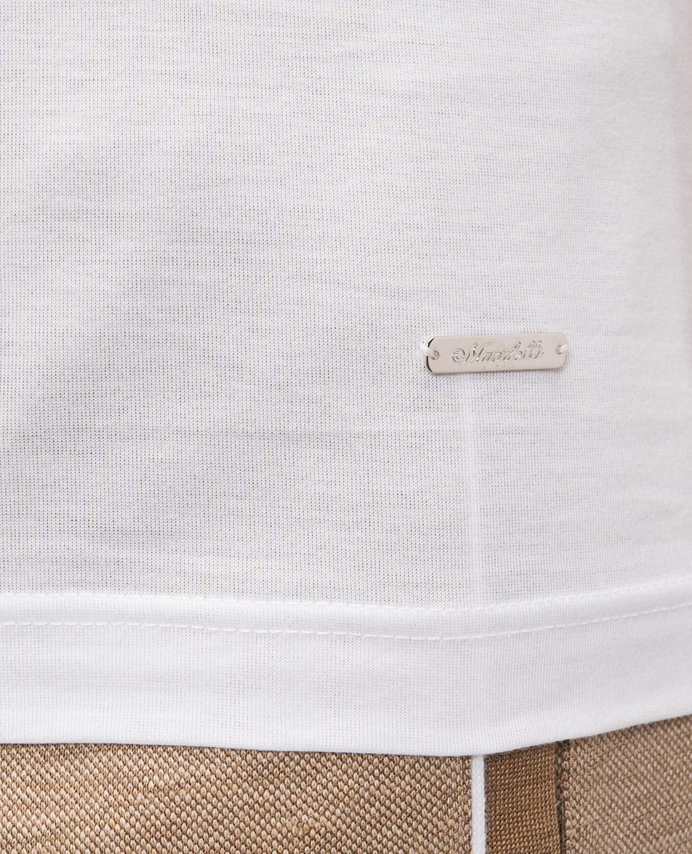 White T-shirt with logo patch Enrico Mandelli 4
