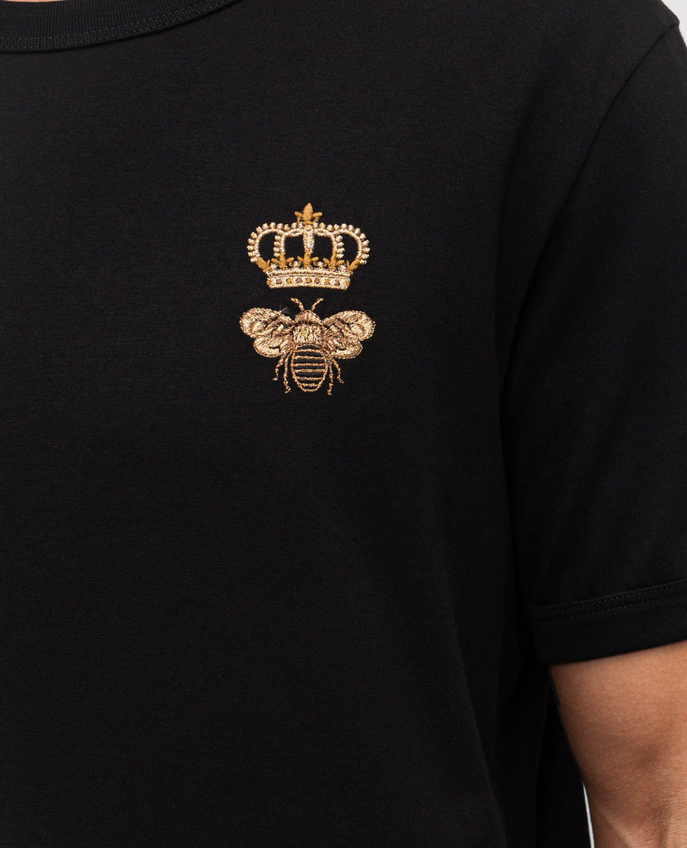 Black T-shirt with branded embroidery Dolce&Gabbana 4
