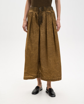 UMA WANG Brown culottes with a vintage effect UP3021