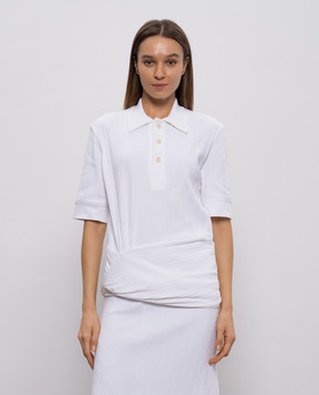 Victoria Beckham White ribbed Twist polo with monogram 1126JTP006969A