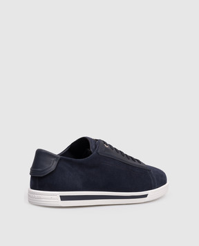 Stefano Ricci Blue suede sneakers with monogram UV33G5282SDPWY