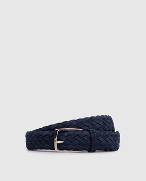 ISAIA Blue suede belt with weaving FB0047PLF40