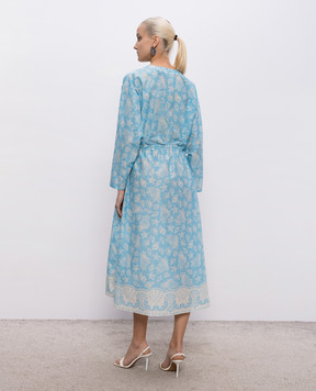 MANTERO 1902 Camille blue dress with silk 0228A0159G0879R
