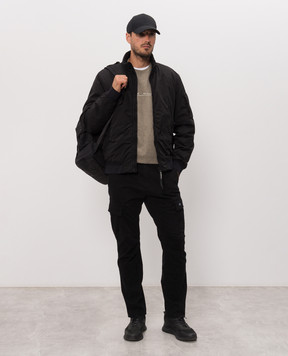 C.P. Company Black jacket with logo patch MOW255A005864G