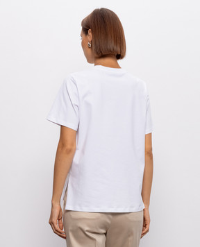 Peserico White T-shirt with a monil chain A06890J000079