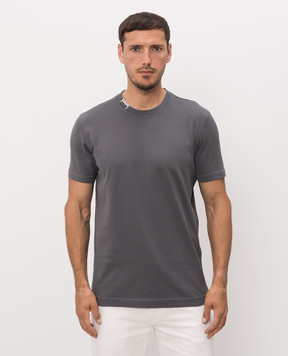 Dolce&Gabbana Grey T-shirt with logo patch G8TW5TFU7EQ