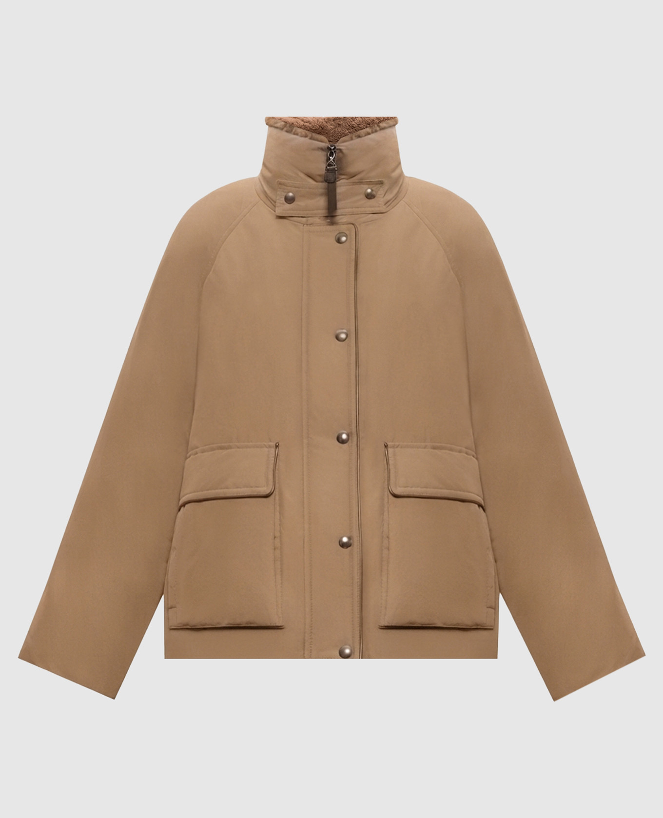 Brown down jacket with fur
