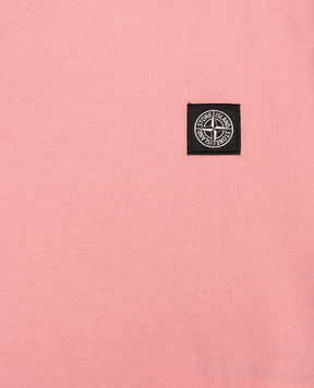 Stone Island Children's pink T-shirt with logo patch L1S162100002S004714