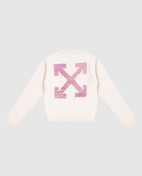 Off-White Children's white sweater with wool 44GHE002F5K004