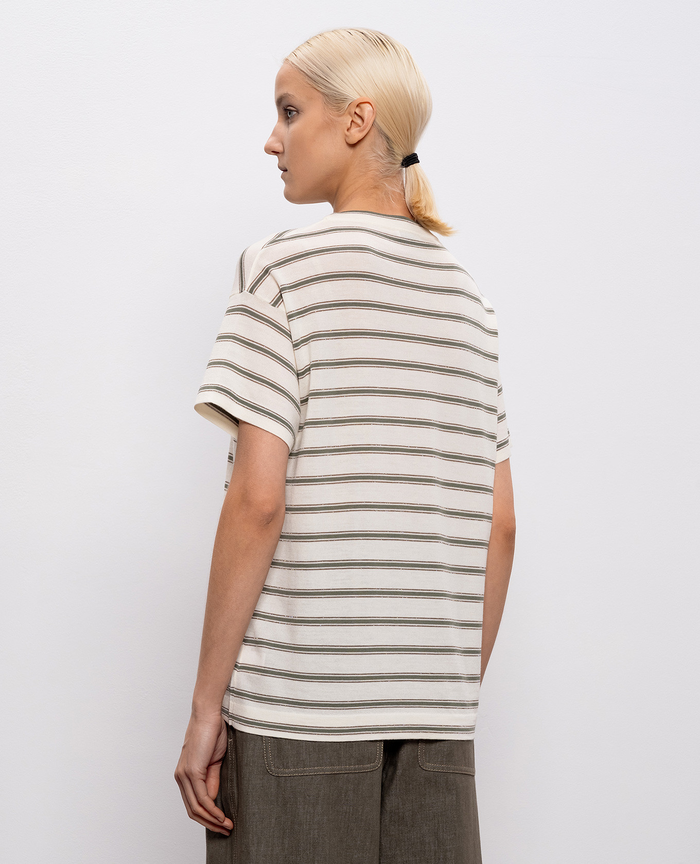 White wool and cashmere T-shirt Brunello Cucinelli 4