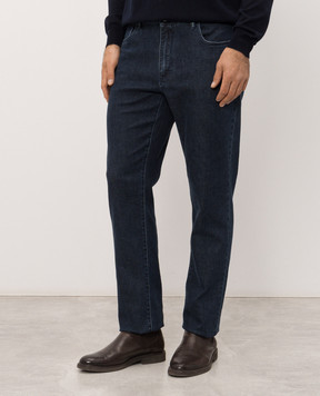 Castangia dal 1850 Blue jeans with logo patch GDPCB91