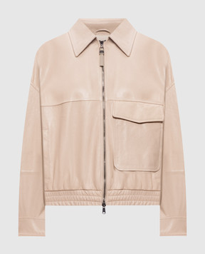 Brunello Cucinelli Beige leather jacket MPPAH7661