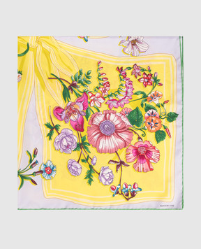 MANTERO 1902 Petals & Pies Yellow Silk Scarf 0904F0030G56414