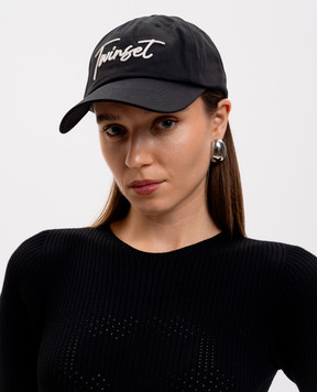 Twinset Black cap with logo 261TA4390